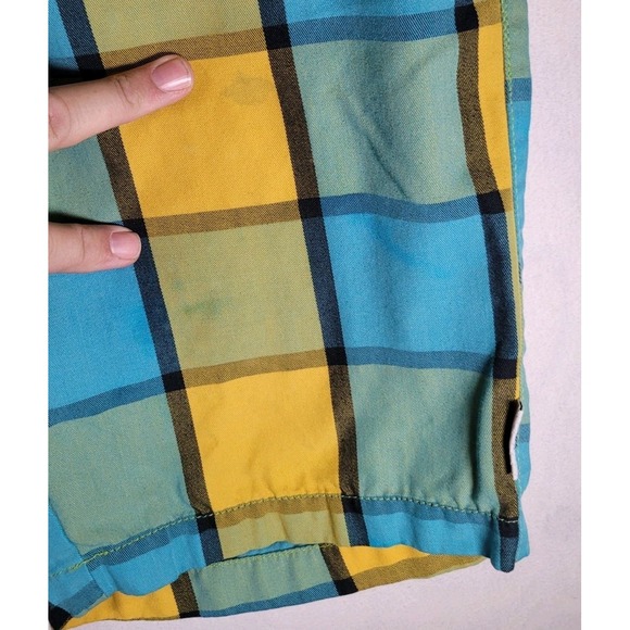 Billabong Shorts Men's 30 Yellow Green Blue Plaid Swim‎ Board Surf Trunks - Picture 3 of 10